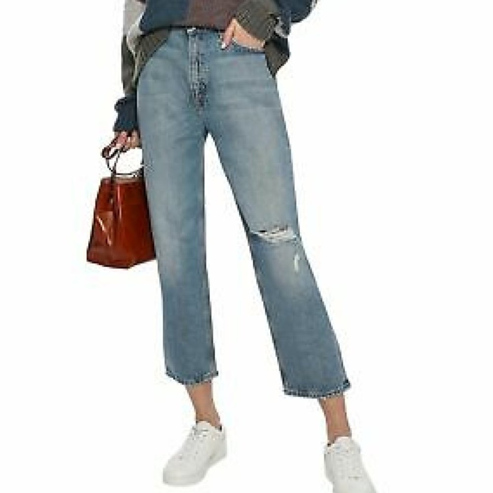 M.i.h JEANS JEANNE HIGH-RISE CROPPED DISTRESSED JEANS